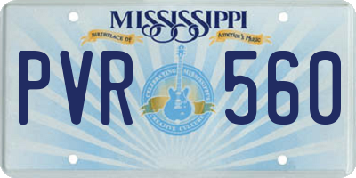 MS license plate PVR560