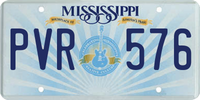 MS license plate PVR576
