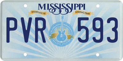 MS license plate PVR593