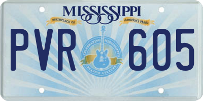 MS license plate PVR605