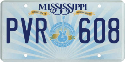 MS license plate PVR608