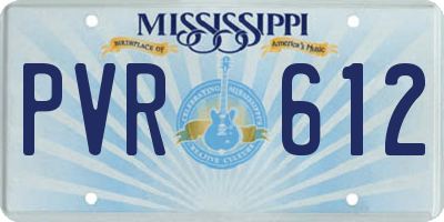 MS license plate PVR612