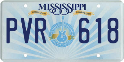 MS license plate PVR618