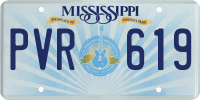 MS license plate PVR619