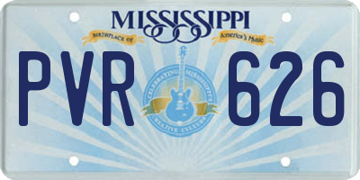 MS license plate PVR626