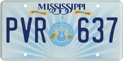 MS license plate PVR637