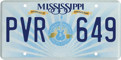 MS license plate PVR649