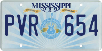 MS license plate PVR654