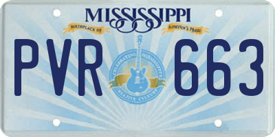 MS license plate PVR663