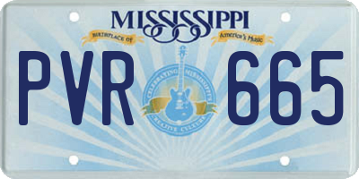 MS license plate PVR665