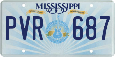 MS license plate PVR687