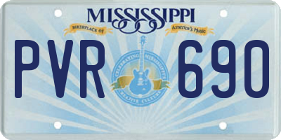 MS license plate PVR690