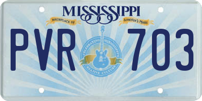 MS license plate PVR703