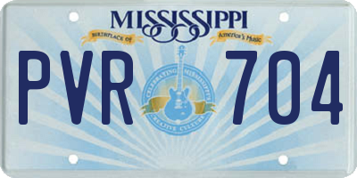MS license plate PVR704