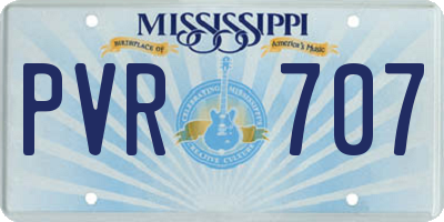MS license plate PVR707