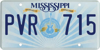 MS license plate PVR715