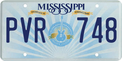 MS license plate PVR748