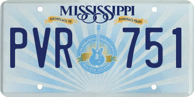 MS license plate PVR751