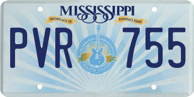 MS license plate PVR755