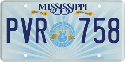 MS license plate PVR758