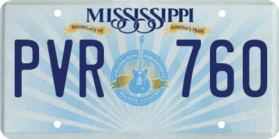MS license plate PVR760
