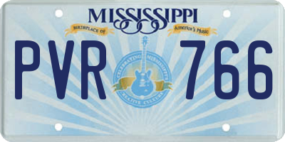 MS license plate PVR766