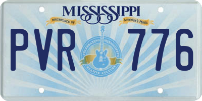MS license plate PVR776