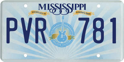 MS license plate PVR781