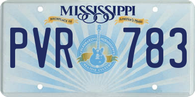 MS license plate PVR783