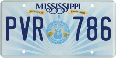MS license plate PVR786