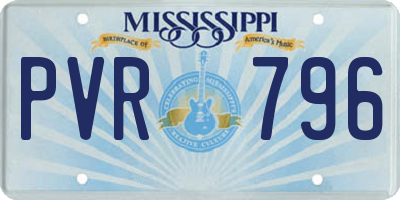 MS license plate PVR796