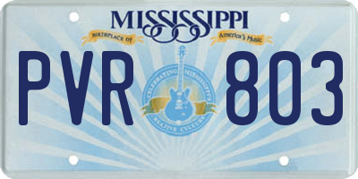 MS license plate PVR803