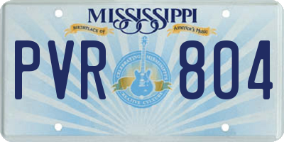 MS license plate PVR804