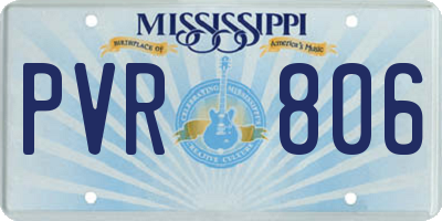 MS license plate PVR806