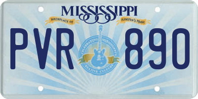 MS license plate PVR890