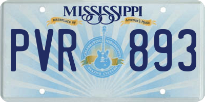 MS license plate PVR893