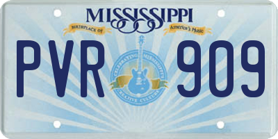 MS license plate PVR909