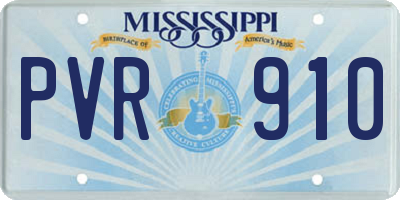 MS license plate PVR910