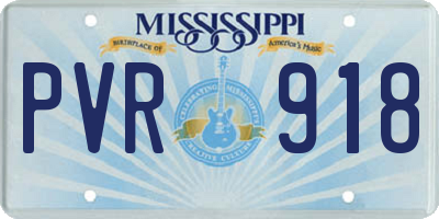MS license plate PVR918