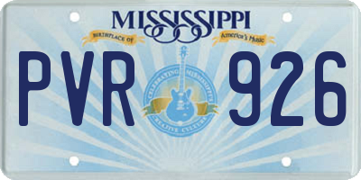 MS license plate PVR926
