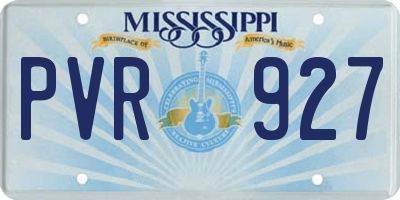MS license plate PVR927