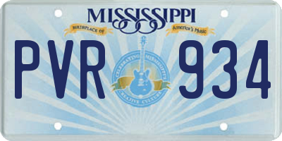 MS license plate PVR934