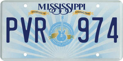 MS license plate PVR974