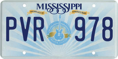 MS license plate PVR978