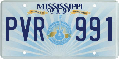 MS license plate PVR991