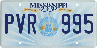 MS license plate PVR995