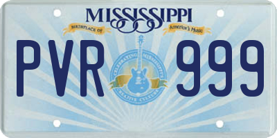 MS license plate PVR999