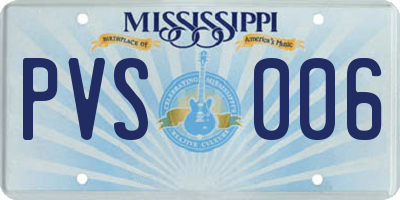 MS license plate PVS006