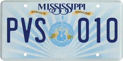MS license plate PVS010