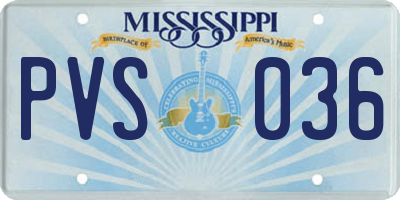 MS license plate PVS036